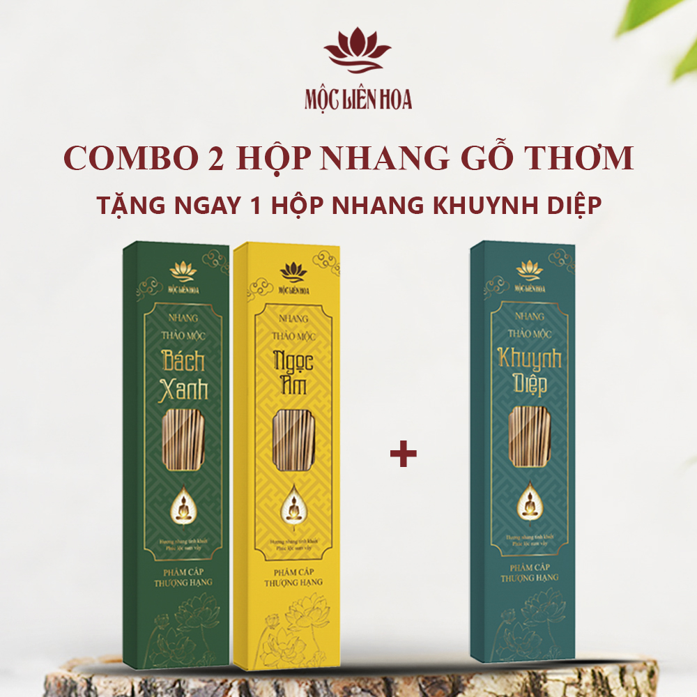 Combo 2 Hộp Nhang Gỗ Thơm- Tăng 1 Hộp Nhang Khuynh Diệp